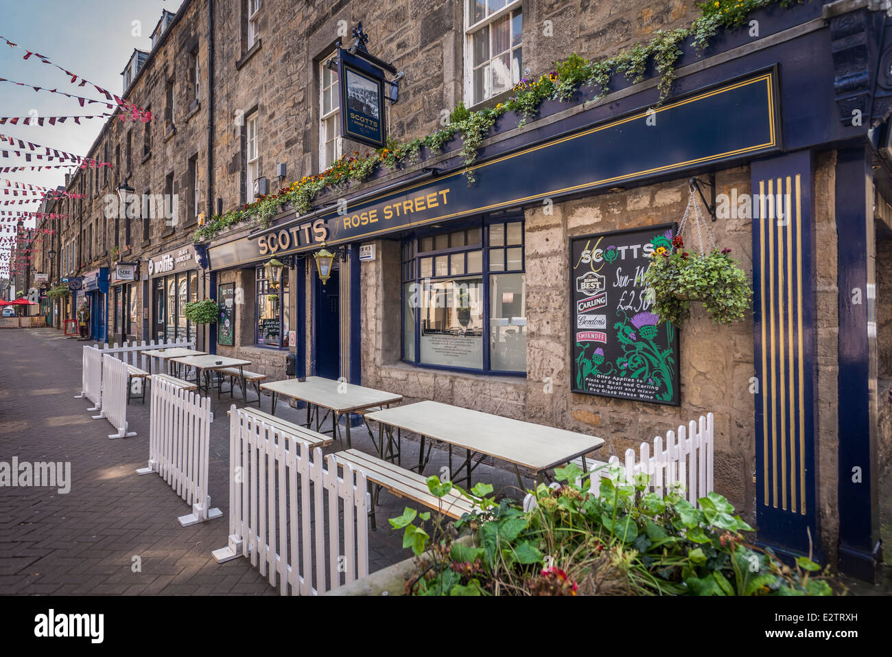 Rose Street Edinburgh New Town. Scotts taverna Foto Stock