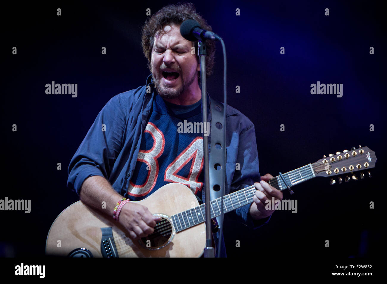 Milano Italia. Xx Giugno 2014. La American grunge rock band Pearl Jam esegue allo Stadio San Siro durante il "Fulmine Tour' Credito: Rodolfo Sassano/Alamy Live News Foto Stock