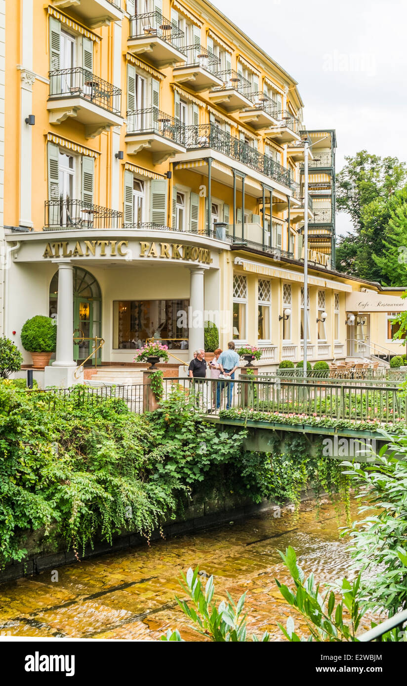 Vista della Atlantic park hotel di Baden-baden BADEN-WUERTTEMBERG, Germania Foto Stock
