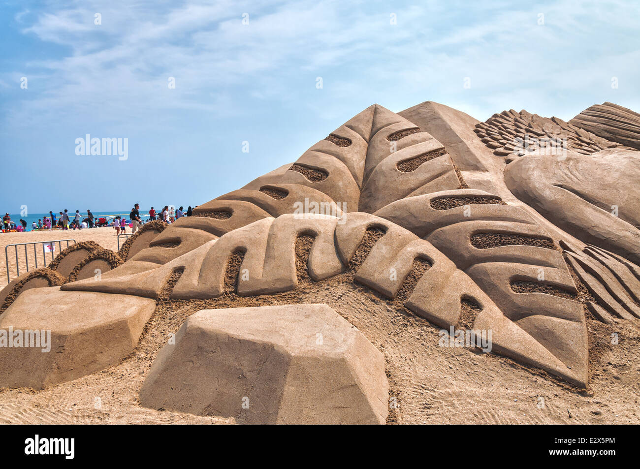 Impianto di grandi dimensioni le fronde a Busan sabbia Festival di Busan, Corea del Sud. Foto Stock