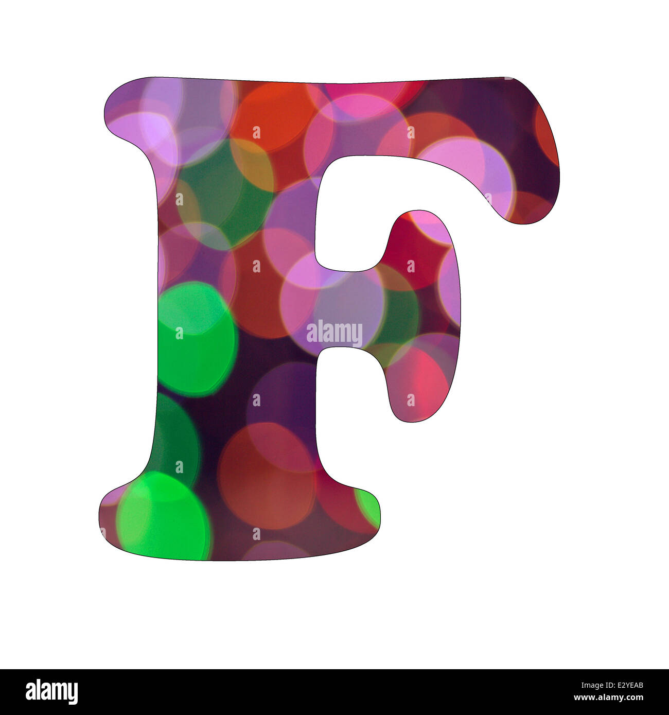 Lettera maiuscola 'F' di Bokeh alfabeto Foto Stock