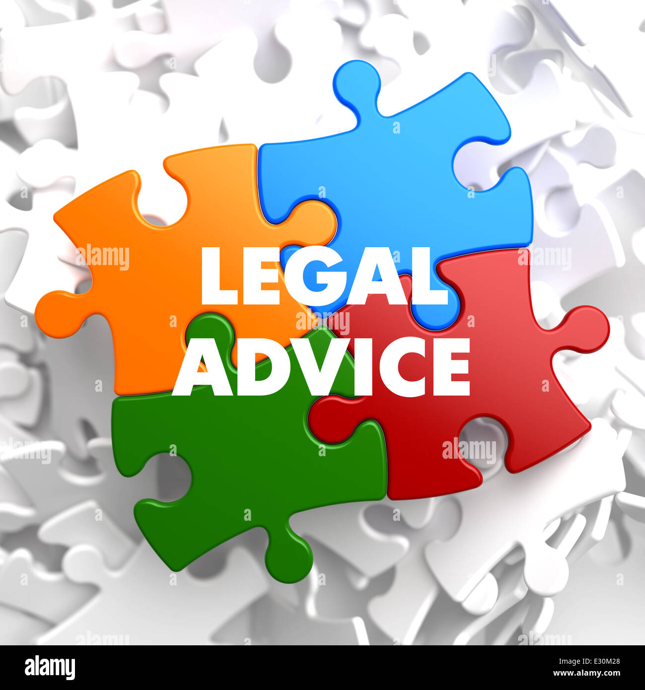 Consulenza giuridica sul Puzzle multicolore. Foto Stock