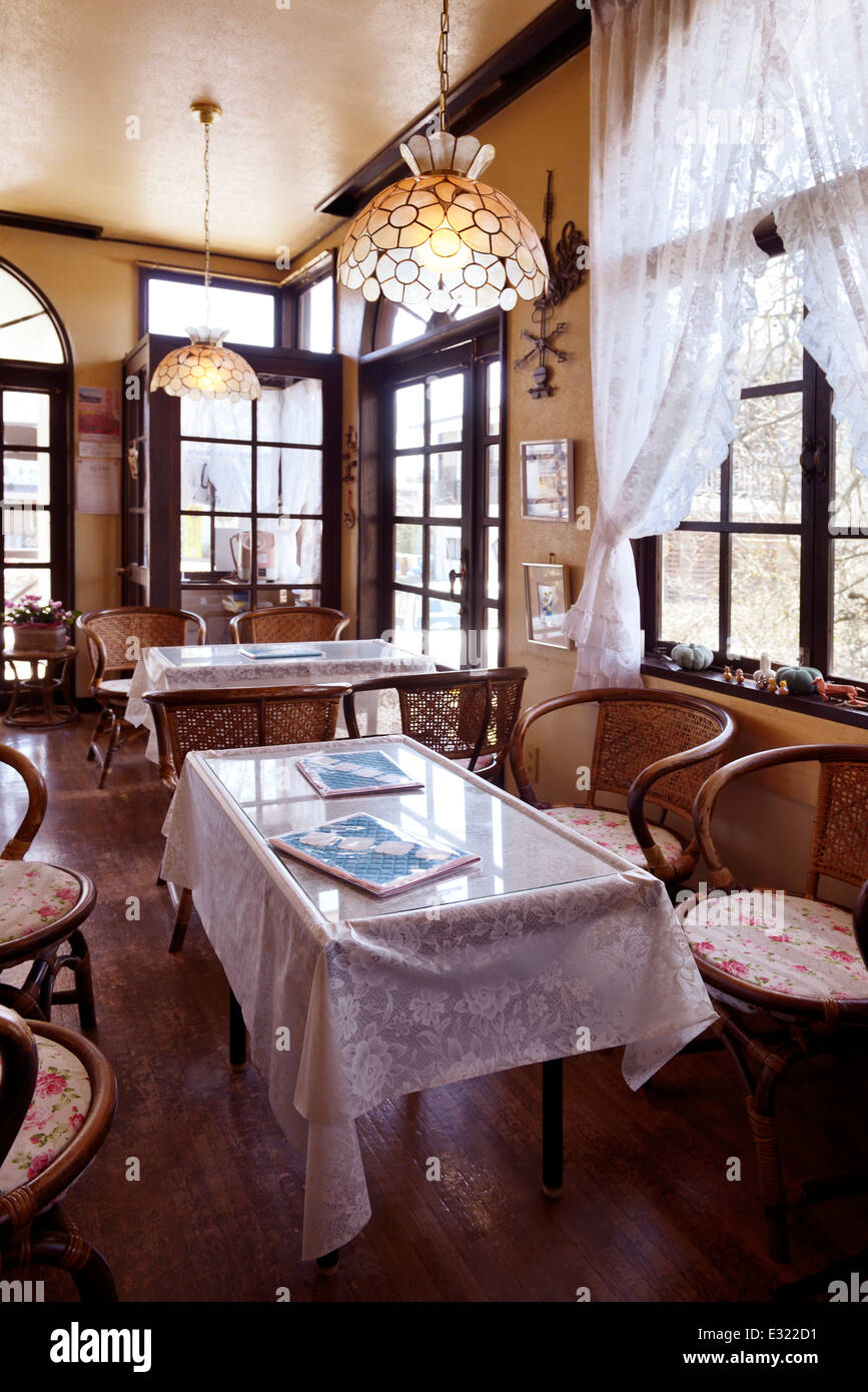 Carino cafe vintage interno in Giappone Foto Stock