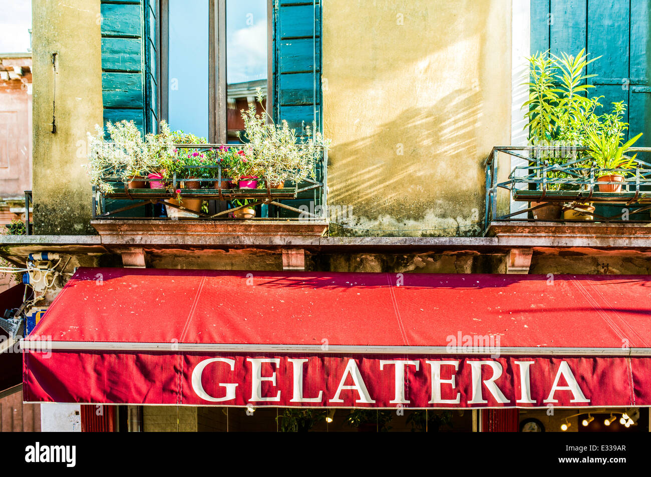 Gelato Italiano shop. Esterno Foto Stock