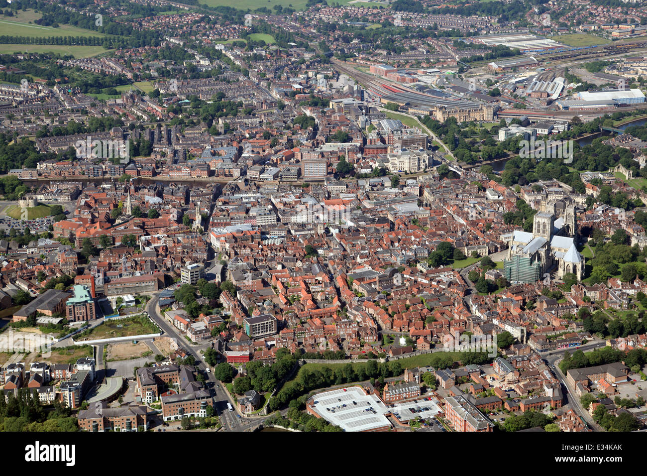 Vista aerea della città di York, Regno Unito Foto Stock