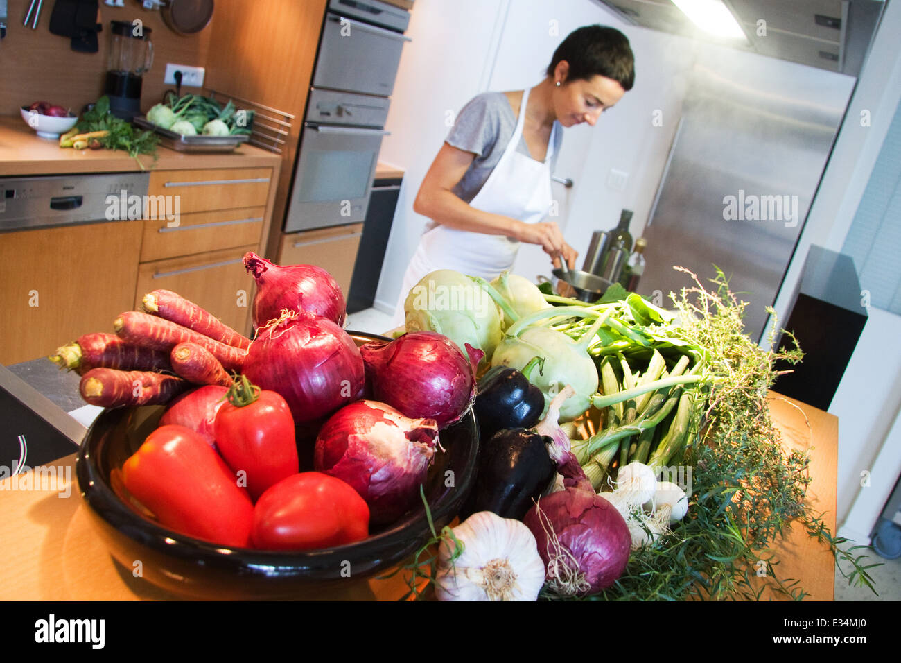 Alsaziano Corso di cucina con Isabelle Sipp in Colmar Francia Foto Stock