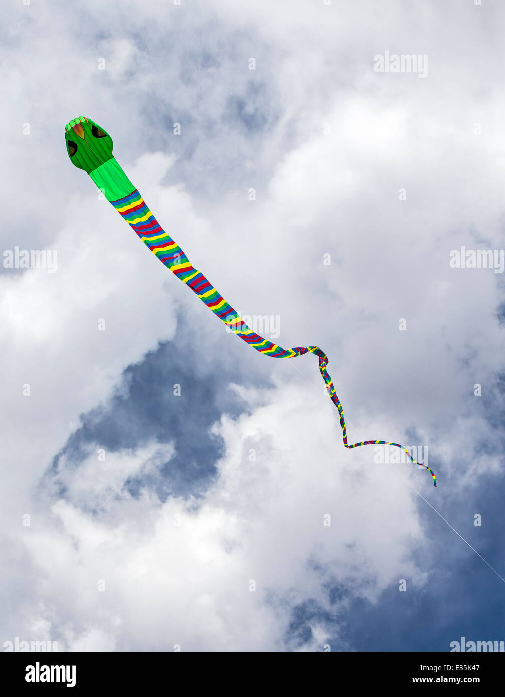 Serpente a forma di serpente kite contro un cielo di Colorado Foto Stock