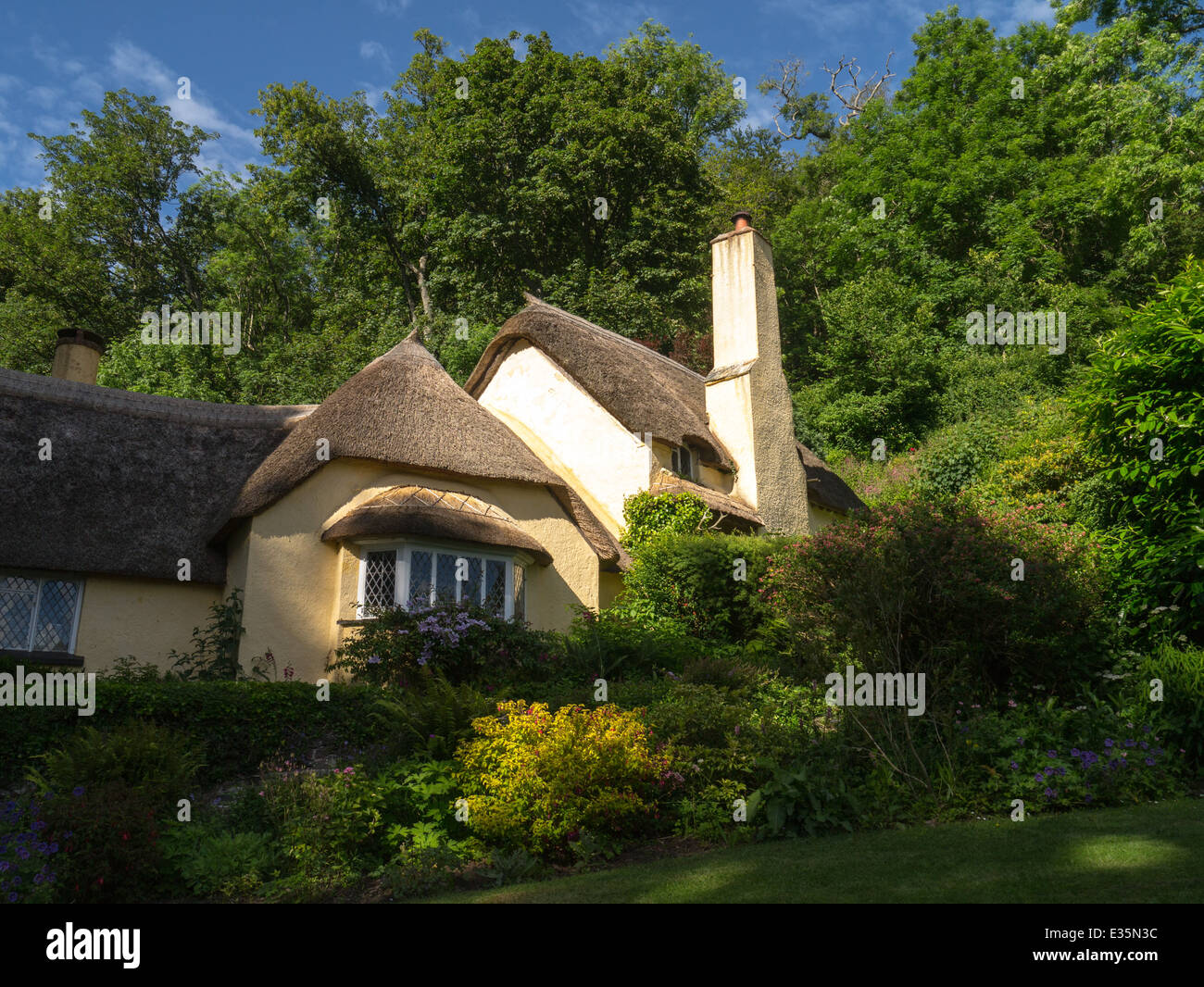 Cottage in villaggio Selworthy, Somerset Foto Stock