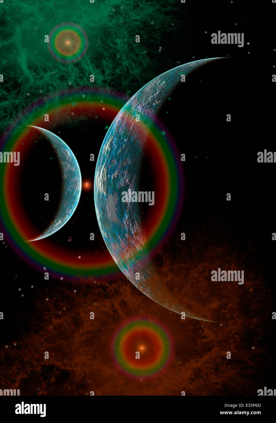 Due mondi separati. Foto Stock