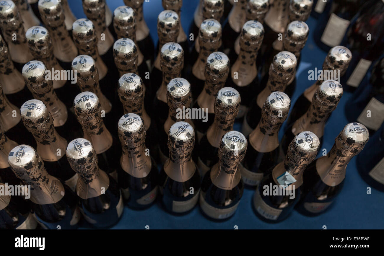 Bottiglie di Martini vino spumante da Italia sponsor del Jazz era partito il prato Foto Stock