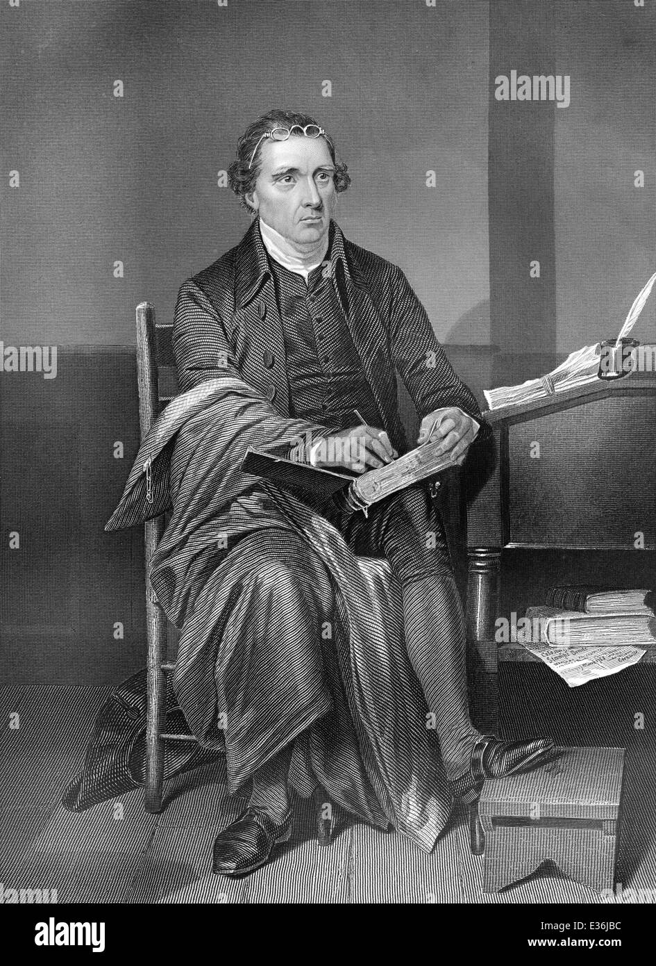 Ritratto di Patrick Henry, 1736 - 1799, un eminente rappresentante della Rivoluzione Americana, Foto Stock