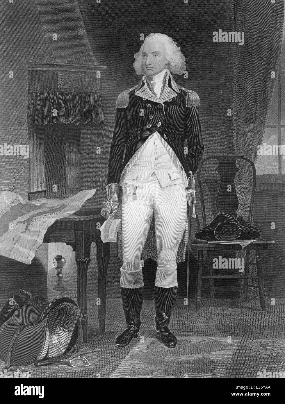 Ritratto di John Philip Schuyler, 1733 - 1804, American generale nella guerra rivoluzionaria e il senatore per lo Stato di New York, Foto Stock