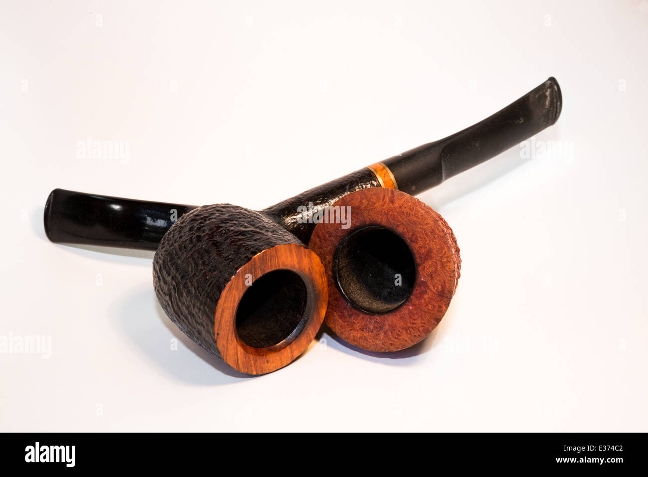 Tubi di legno in colori naturali Foto Stock