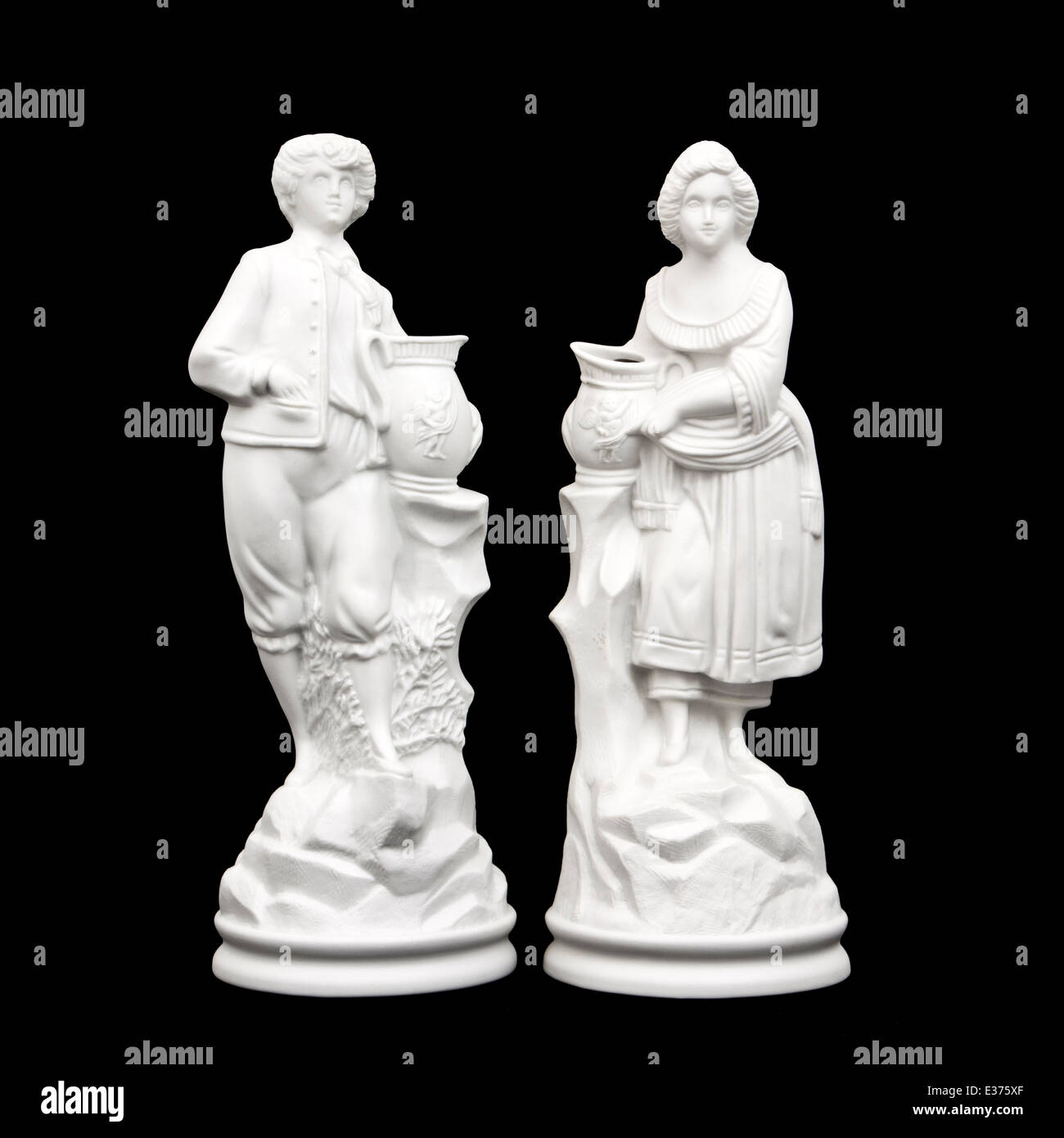 Coppia di Portmeirion ceramiche figure dalla loro Parian ware collection Foto Stock