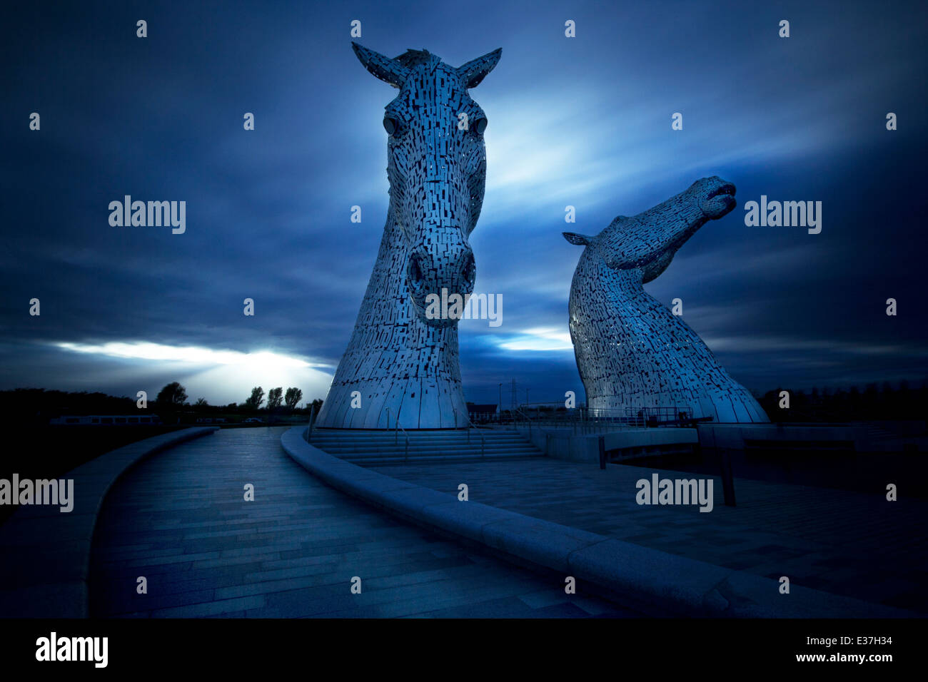 'Wild Horses Kelpies sculture, Scozia Foto Stock