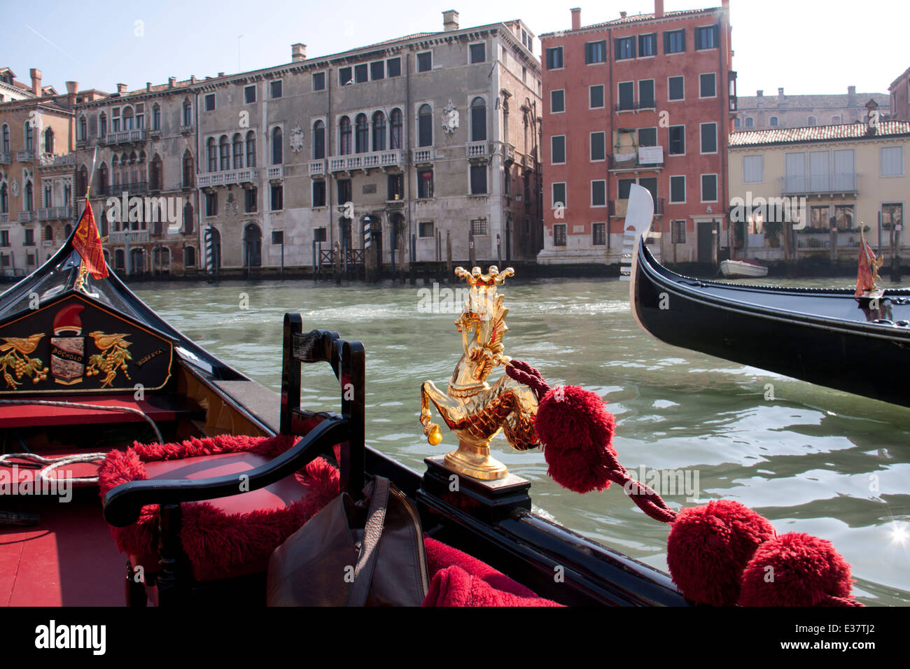 Gondola sul Canal Grande Venezia Foto Stock