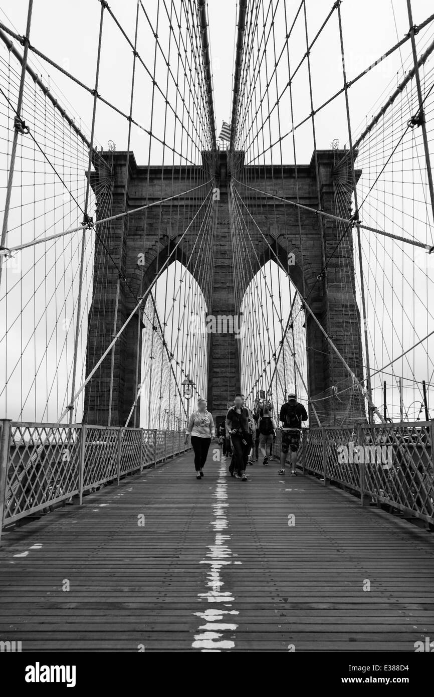 Ponte di Brooklyn a New York - USA Foto Stock