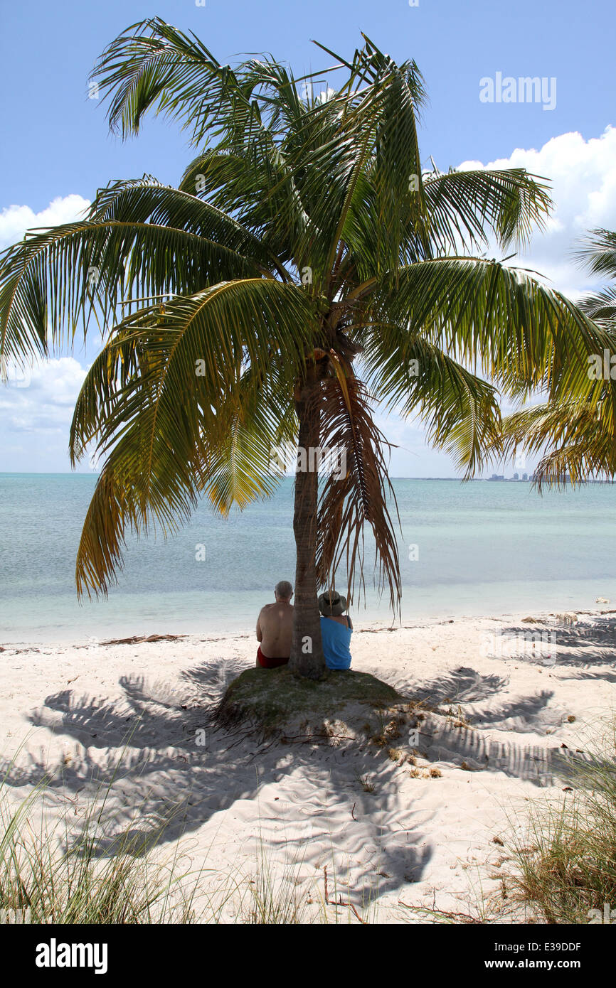 Crandon Park bello a due miglia di spiaggia è costantemente nominato tra i dieci migliori spiagge della Nazione Foto Stock