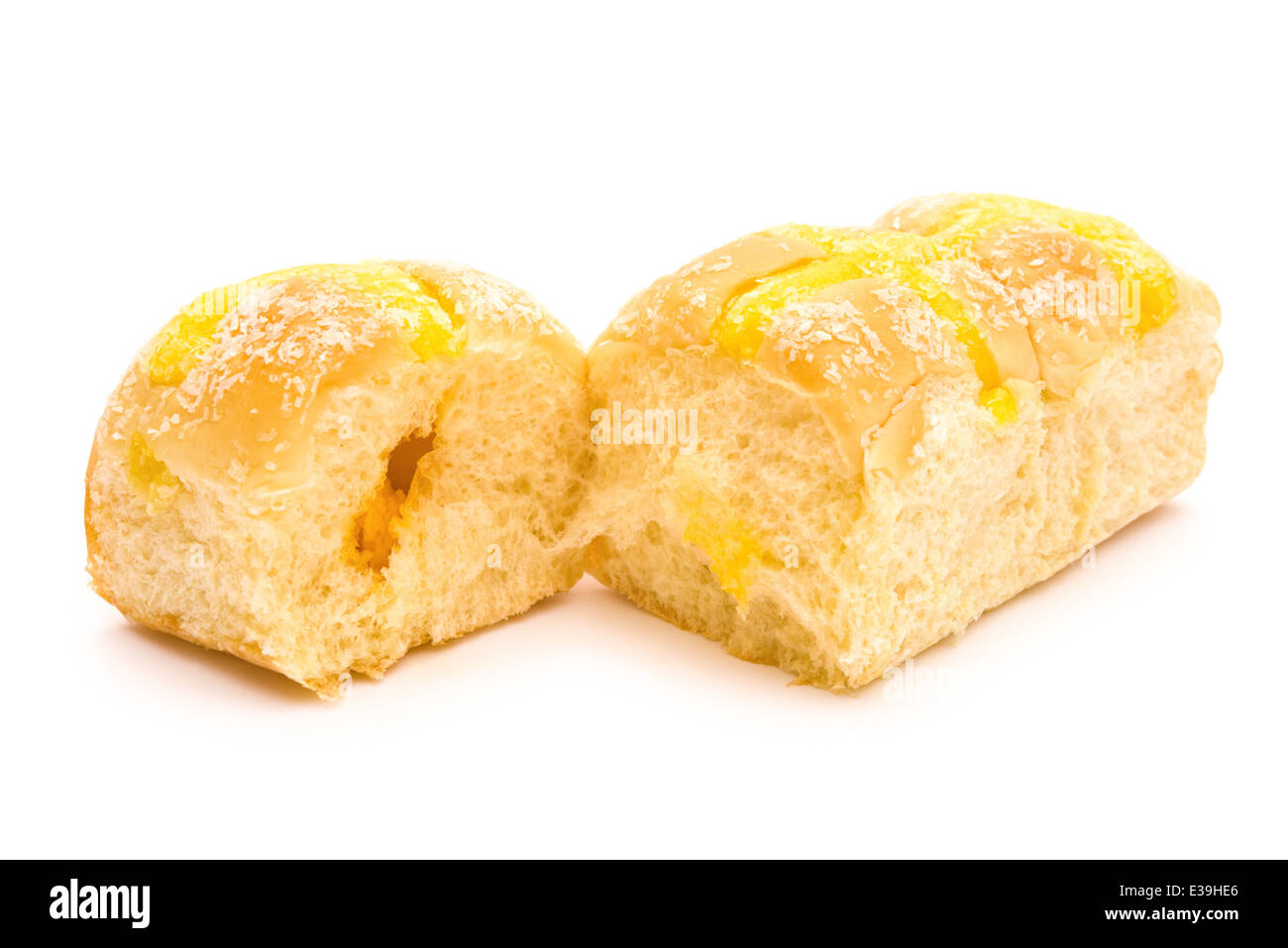 Il pane su sfondo bianco Foto Stock