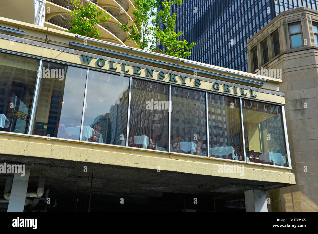 Wollensky's Grill sulla North State Street in Chicago Foto Stock