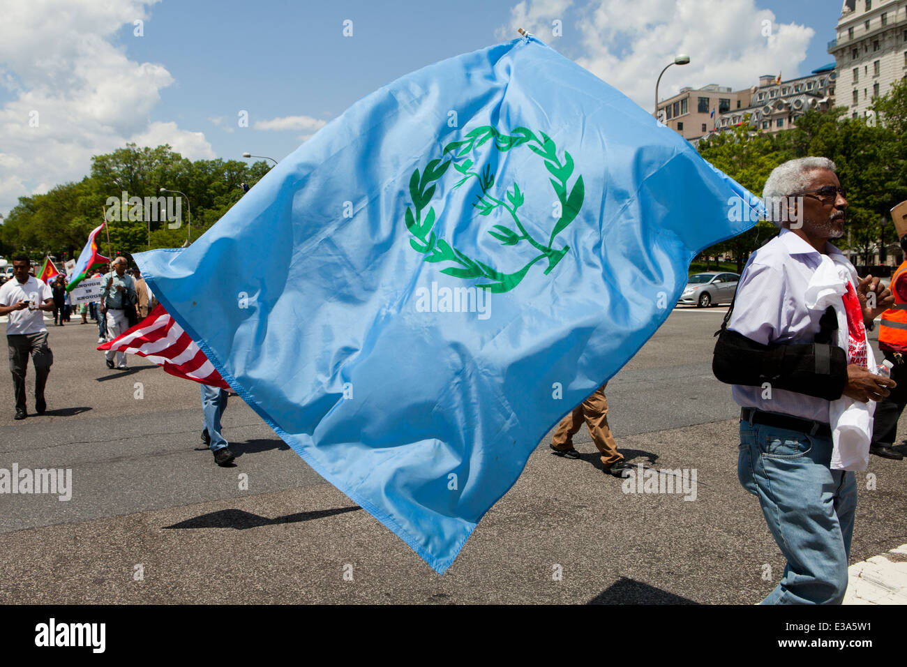 Eritrei protestare per il cambiamento democratico e dei diritti umani in Eritrea - Washington DC, Stati Uniti d'America Foto Stock