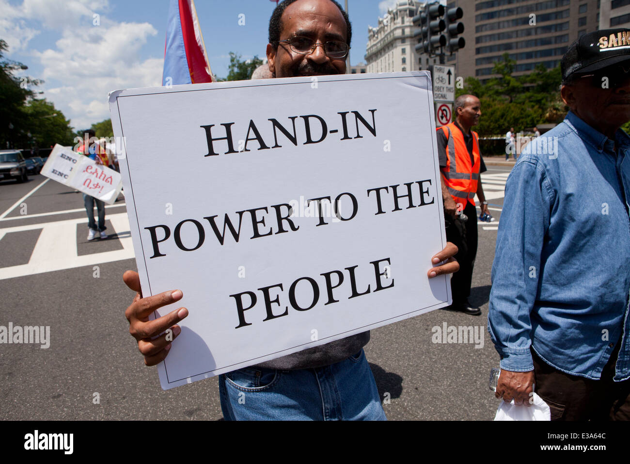 Eritrei protestare per il cambiamento democratico e dei diritti umani in Eritrea - Washington DC, Stati Uniti d'America Foto Stock