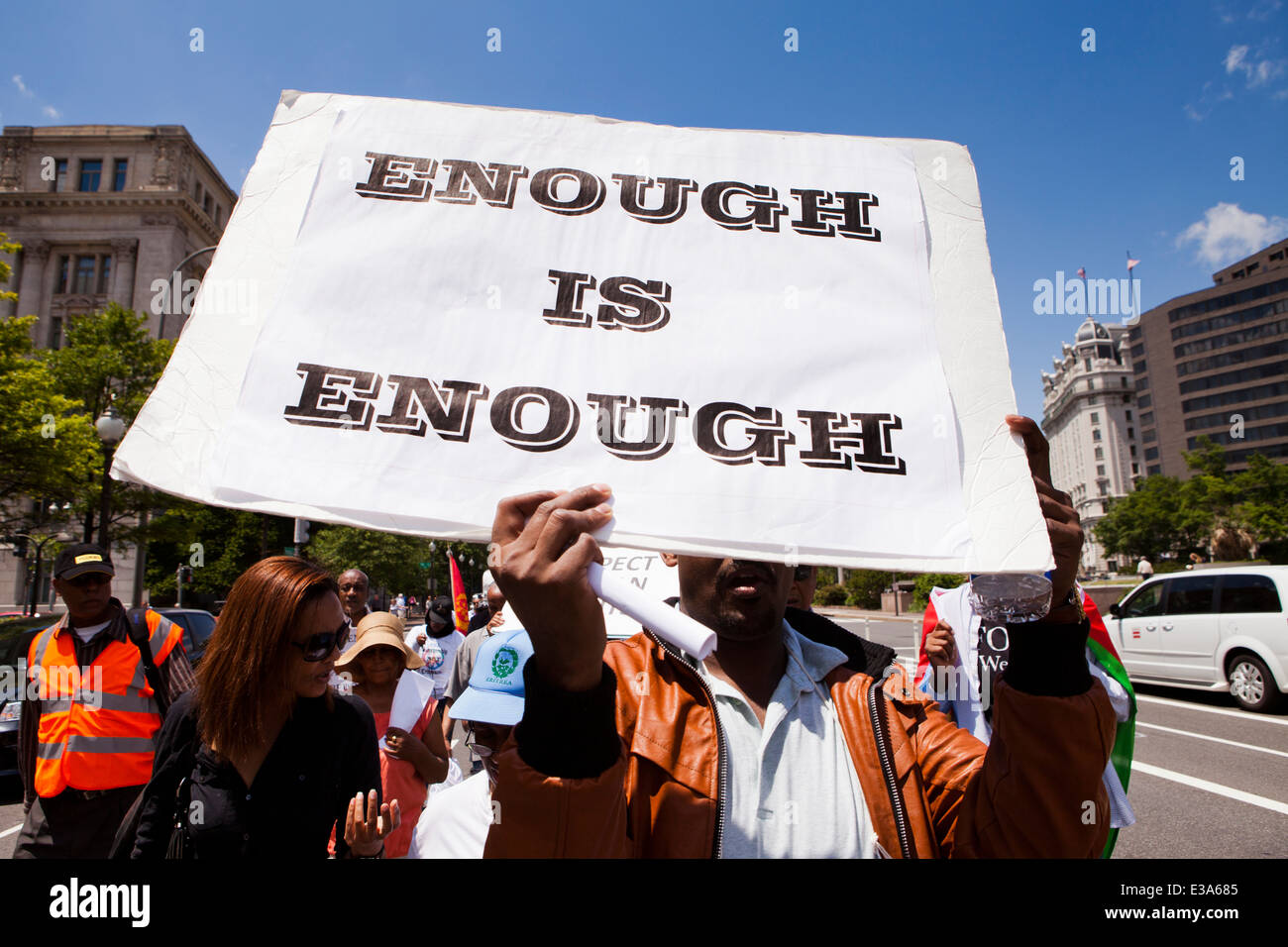 Eritrei protestare per il cambiamento democratico e dei diritti umani in Eritrea - Washington DC, Stati Uniti d'America Foto Stock