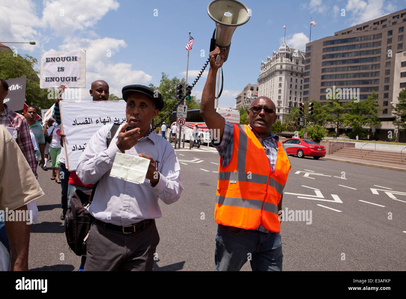 Eritrei protestare per il cambiamento democratico e dei diritti umani in Eritrea - Washington DC, Stati Uniti d'America Foto Stock