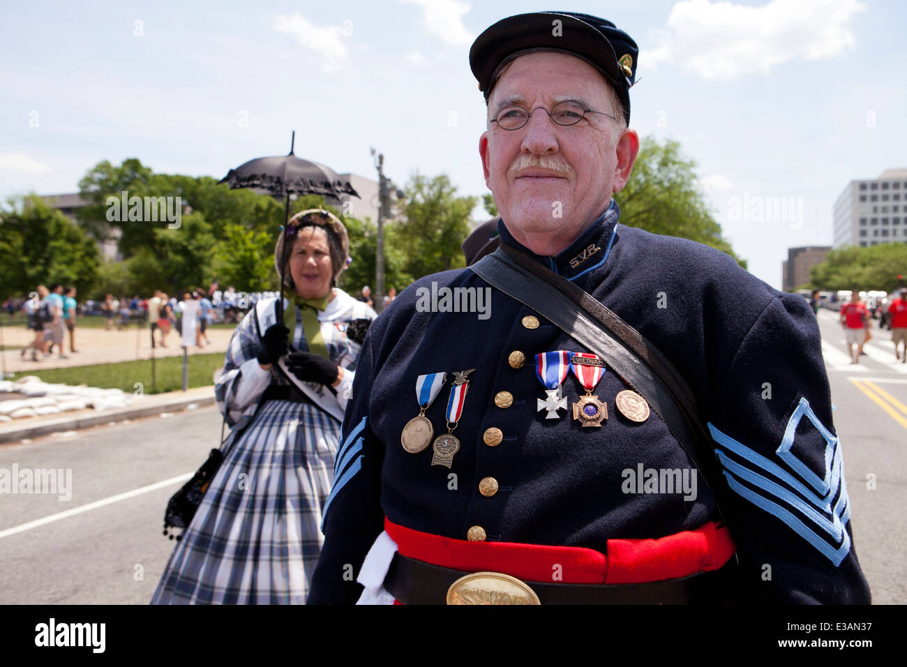 La guerra civile americana reenactors - Washington DC, Stati Uniti d'America Foto Stock
