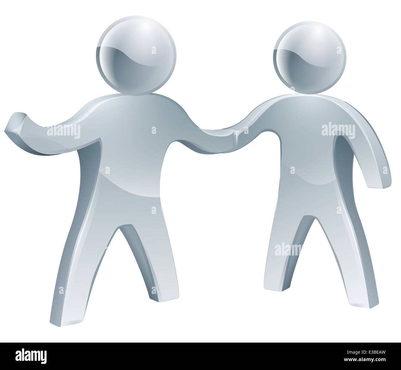 Il concetto di cooperazione di due persone che si stringono la mano in accordo Foto Stock