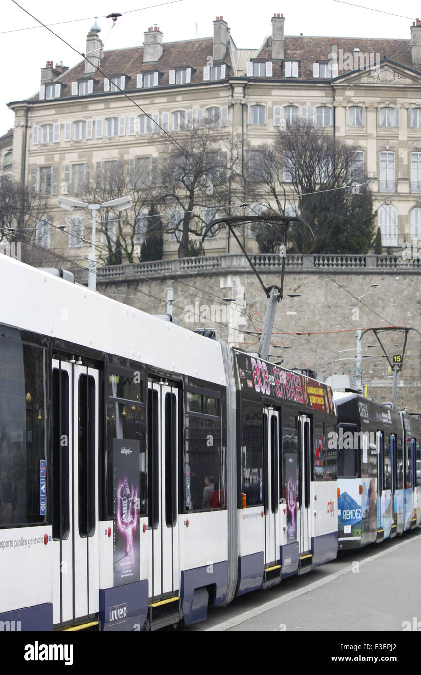 Il trasporto pubblico di Ginevra Swiss Foto Stock