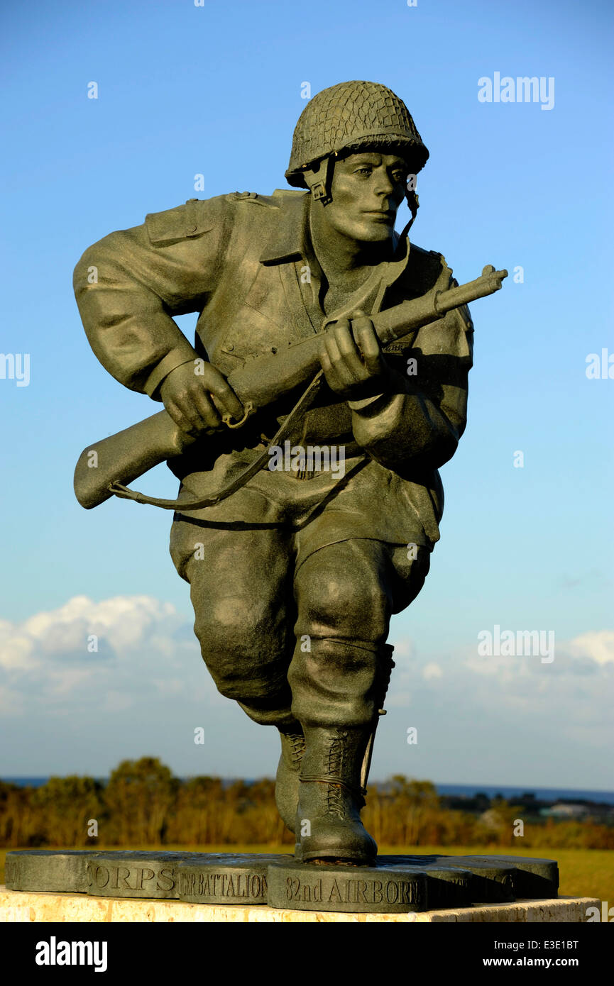 Il D-Day,Richard D. Gli inverni memorial,Utah beach,Sainte-Marie-du-Mont,Manche,Normandia,Francia Foto Stock