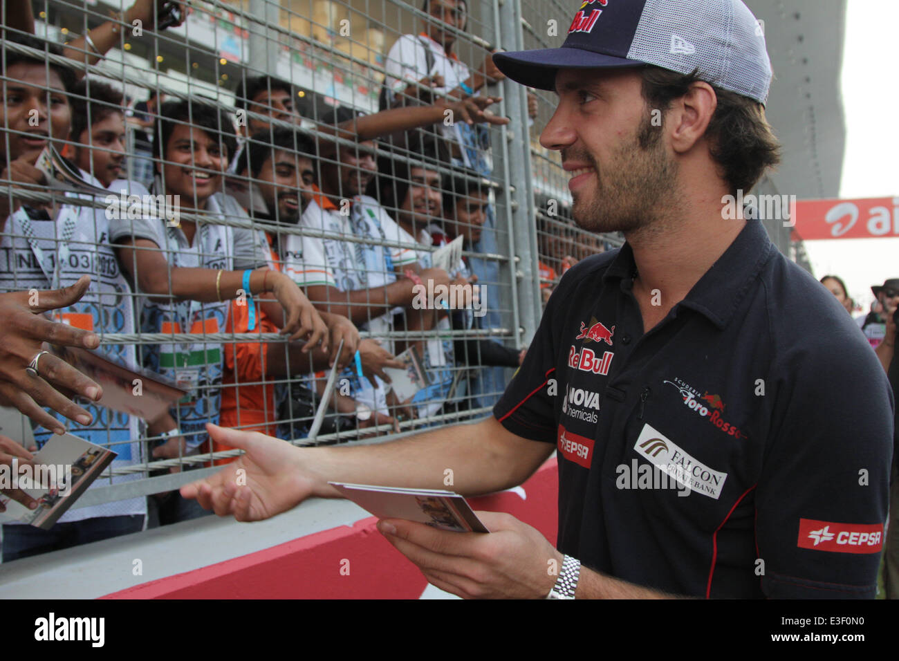 Jean-Eric Vergne, Francia, il team Toro Rosso Ferrari STR8 # 18 Formula Uno indiano Grand Prix 2013 a Buddh circuito internazionale dove: noida, India quando: 24 Ott 2013 Foto Stock