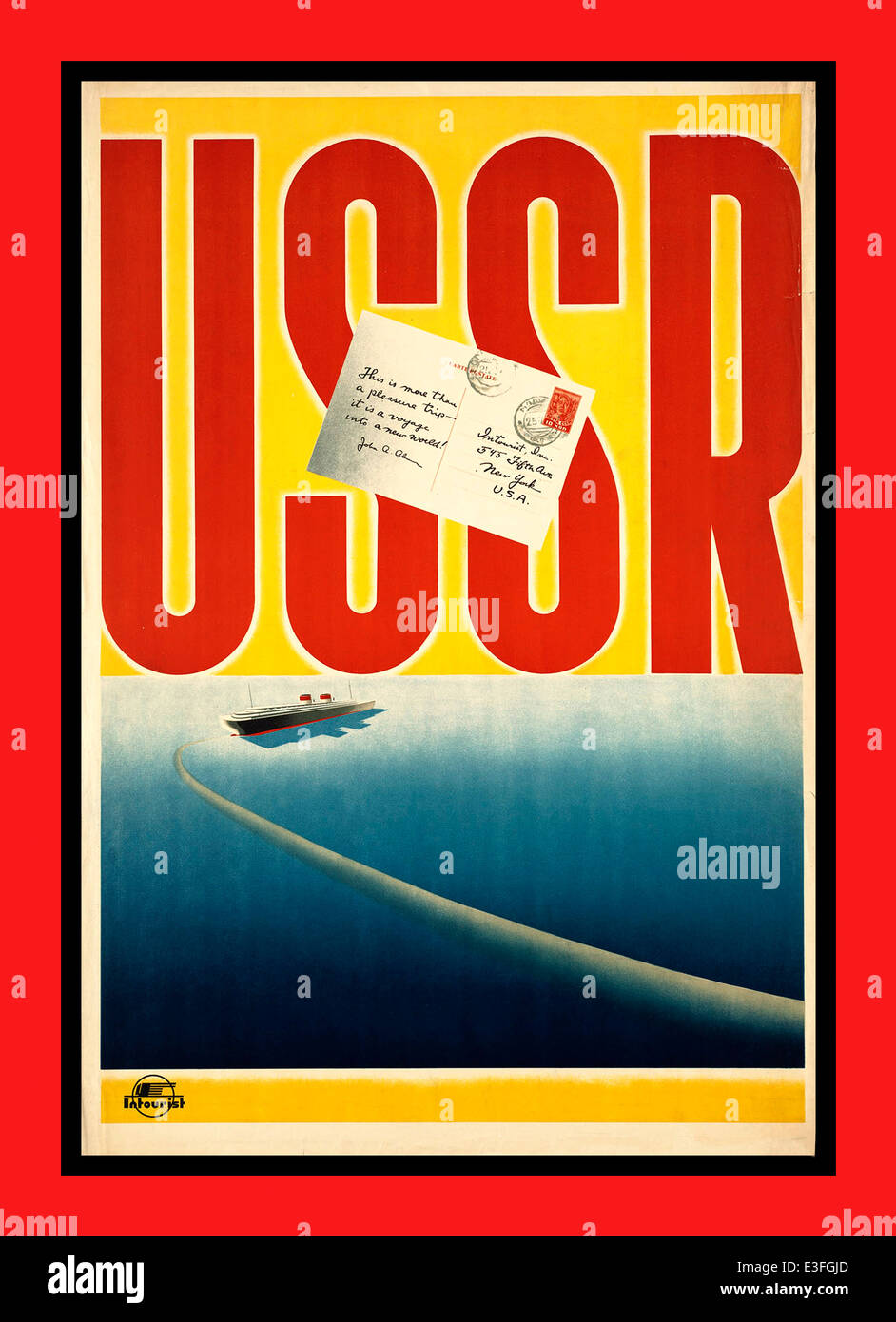 Vintage poster di viaggio da Intourist lo storico viaggio ufficiale agenzia dell'URSS Foto Stock