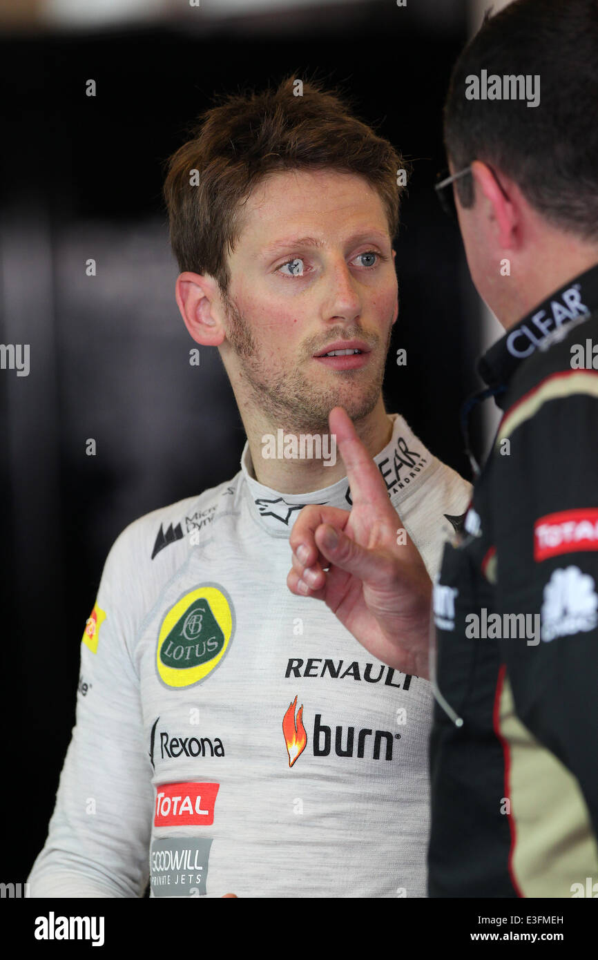 2013 Formula 1 Etihad Airways Abu Dhabi Grand Prix - Pratica con: Romain Grosjean dove: Abu Dhabi, Emirati Arabi Uniti, Emirati Uniti quando: 01 Nov 2013 Foto Stock