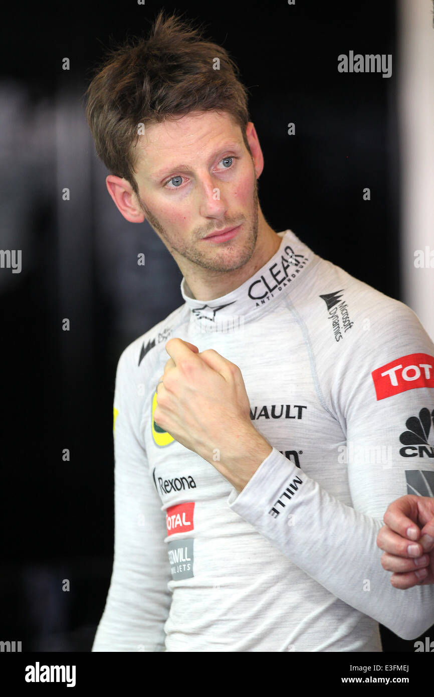 2013 Formula 1 Etihad Airways Abu Dhabi Grand Prix - Pratica con: Romain Grosjean dove: Abu Dhabi, Emirati Arabi Uniti, Emirati Uniti quando: 01 Nov 2013 Foto Stock