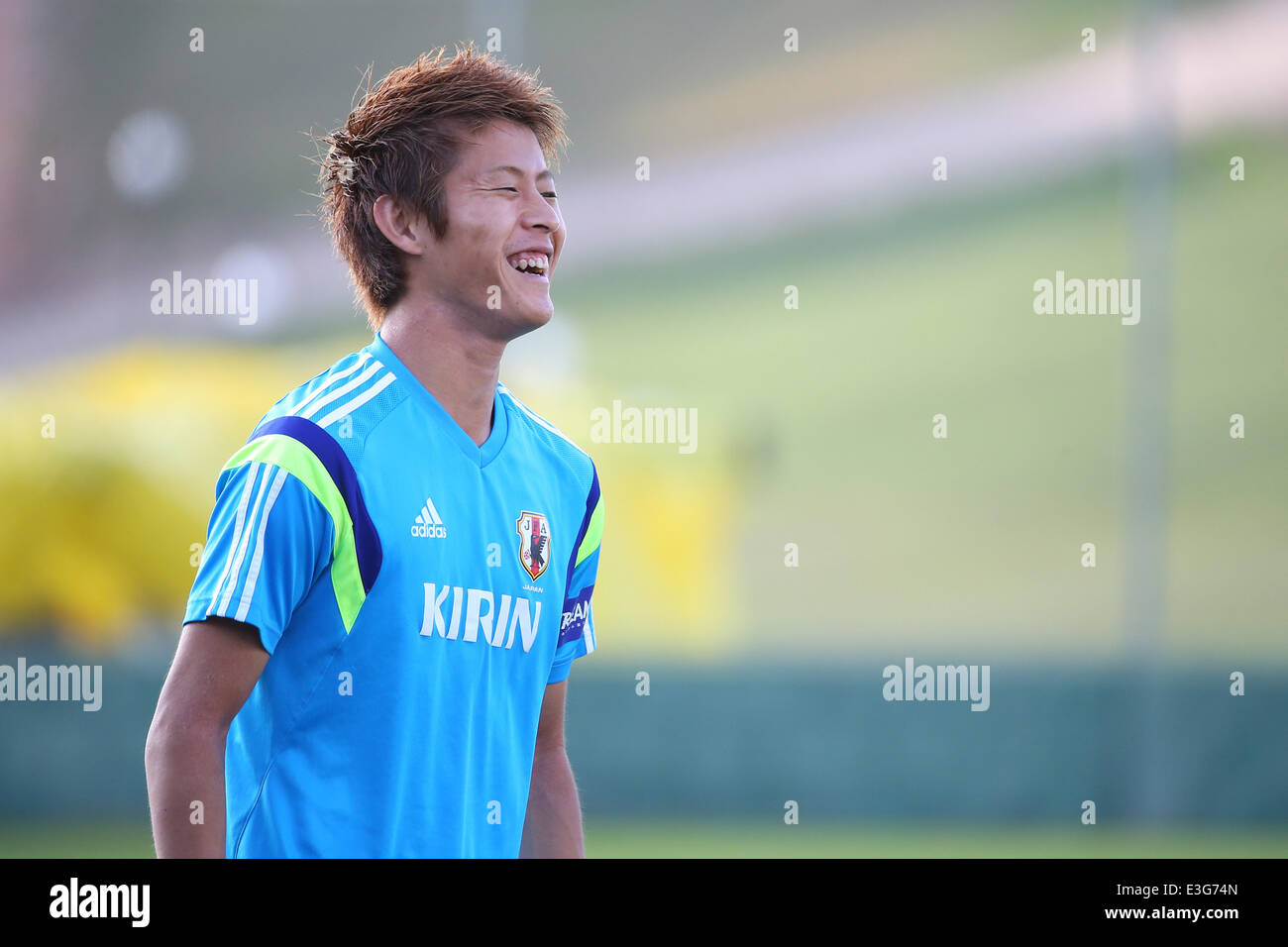 Itu Brasile. Il 22 giugno, 2014. Yoichiro Kakitani (JPN), 22 giugno 2014 - Calcetto : Giappone della nazionale di calcio sessione di formazione presso il Giappone del team base camp al sito di formazione passano in Itu Brasile. Credito: Kenzaburo Matsuoka/AFLO/Alamy Live News Foto Stock