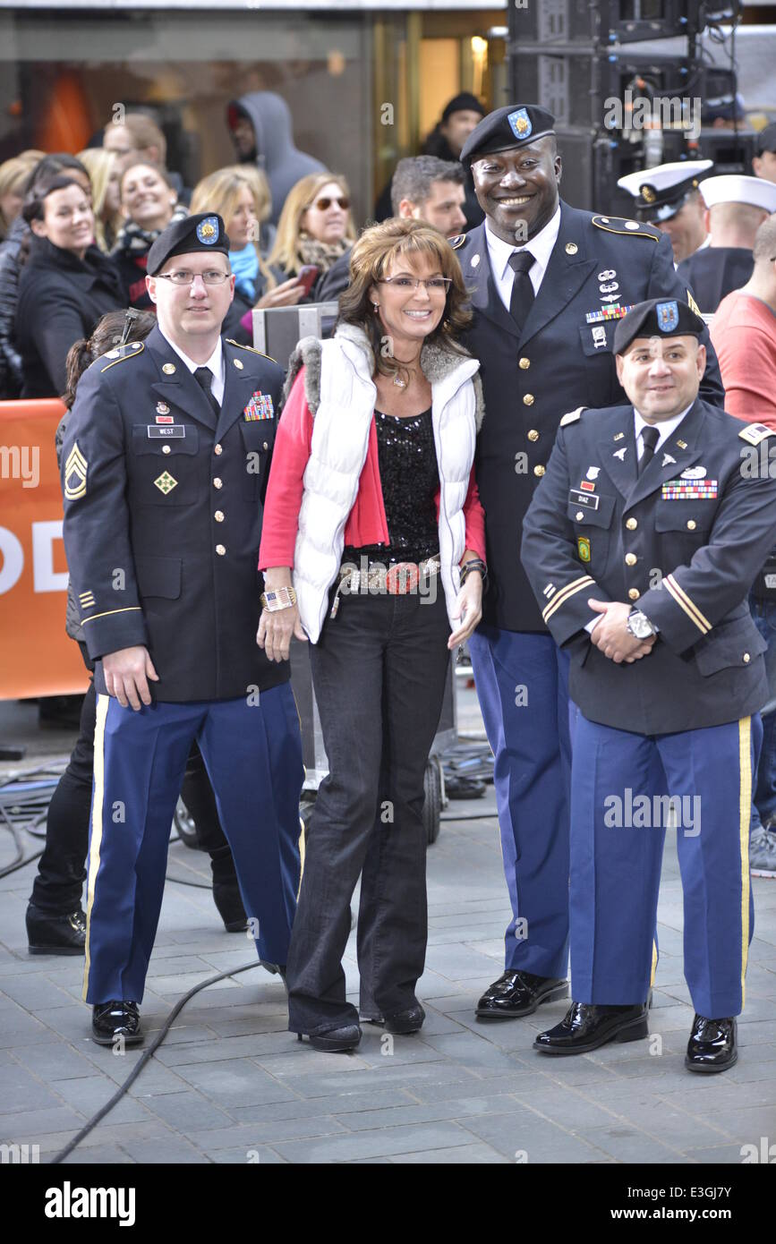 La Mostra Oggi a New York con: Sarah Palin dove: Manhattan, New York, Stati Uniti quando: 11 Nov 2013 Foto Stock