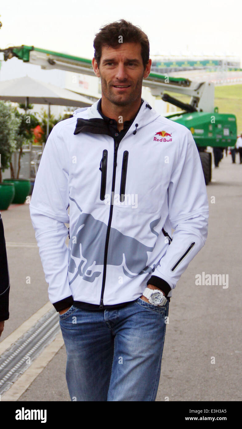 F1 2013 Stati Uniti Grand Prix al circuito delle Americhe - Pre Gara con: Mark Webber dove: Austin, Texas, Stati Uniti quando: 14 Nov 2013 Foto Stock