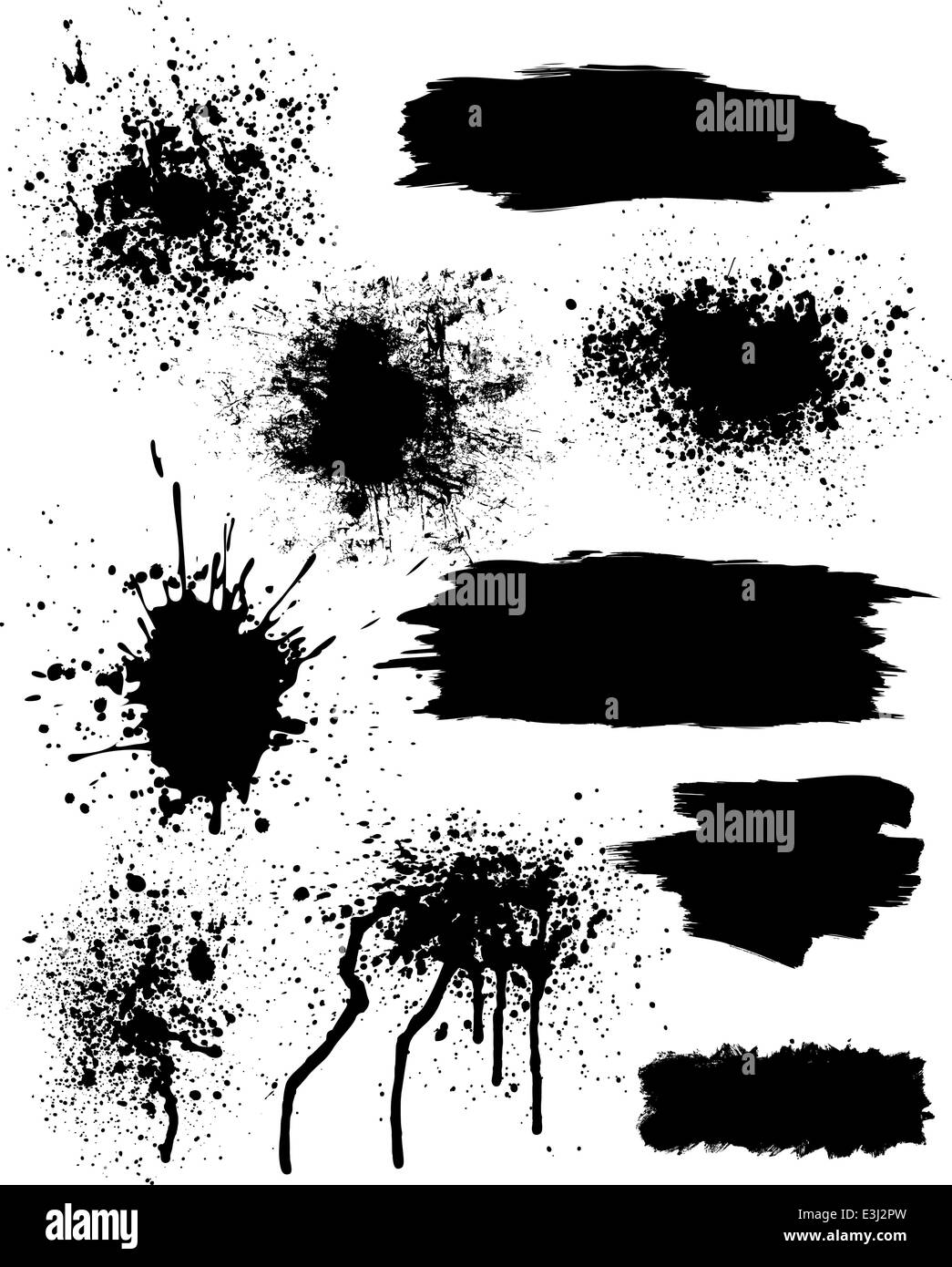 Vernice spray schizza e grunge i tratti di pennello Illustrazione Vettoriale