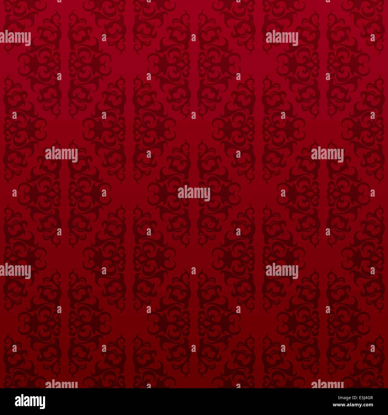 Red floral seamless sfondo design pattern Illustrazione Vettoriale