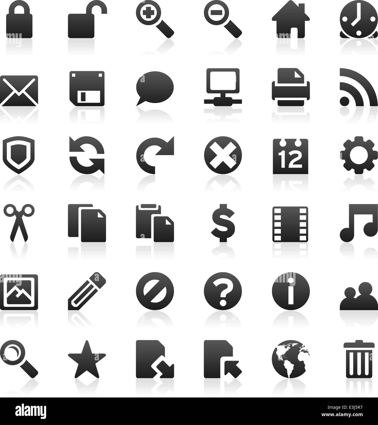 Set di 36 web e icone di internet Illustrazione Vettoriale