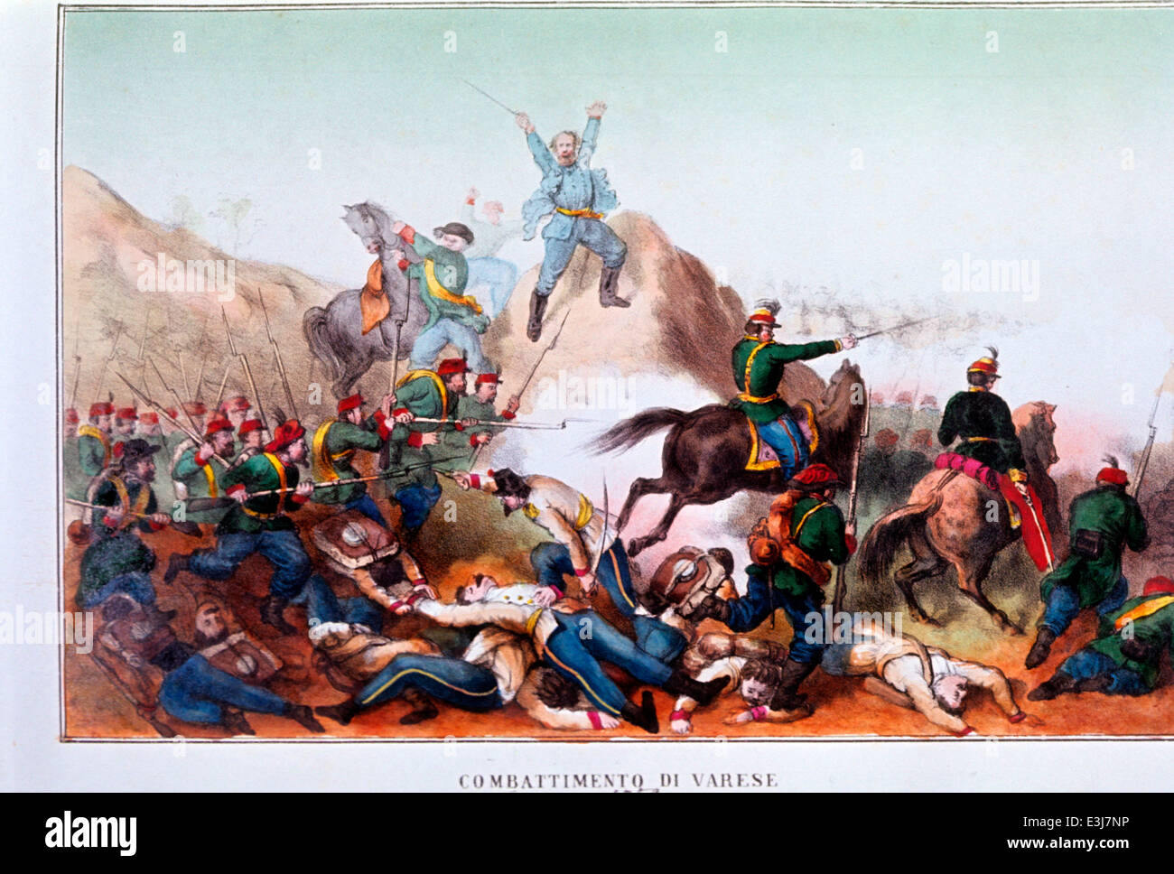 Combattimenti varese Maggio 1859,Giuseppe Garibaldi'' Foto Stock