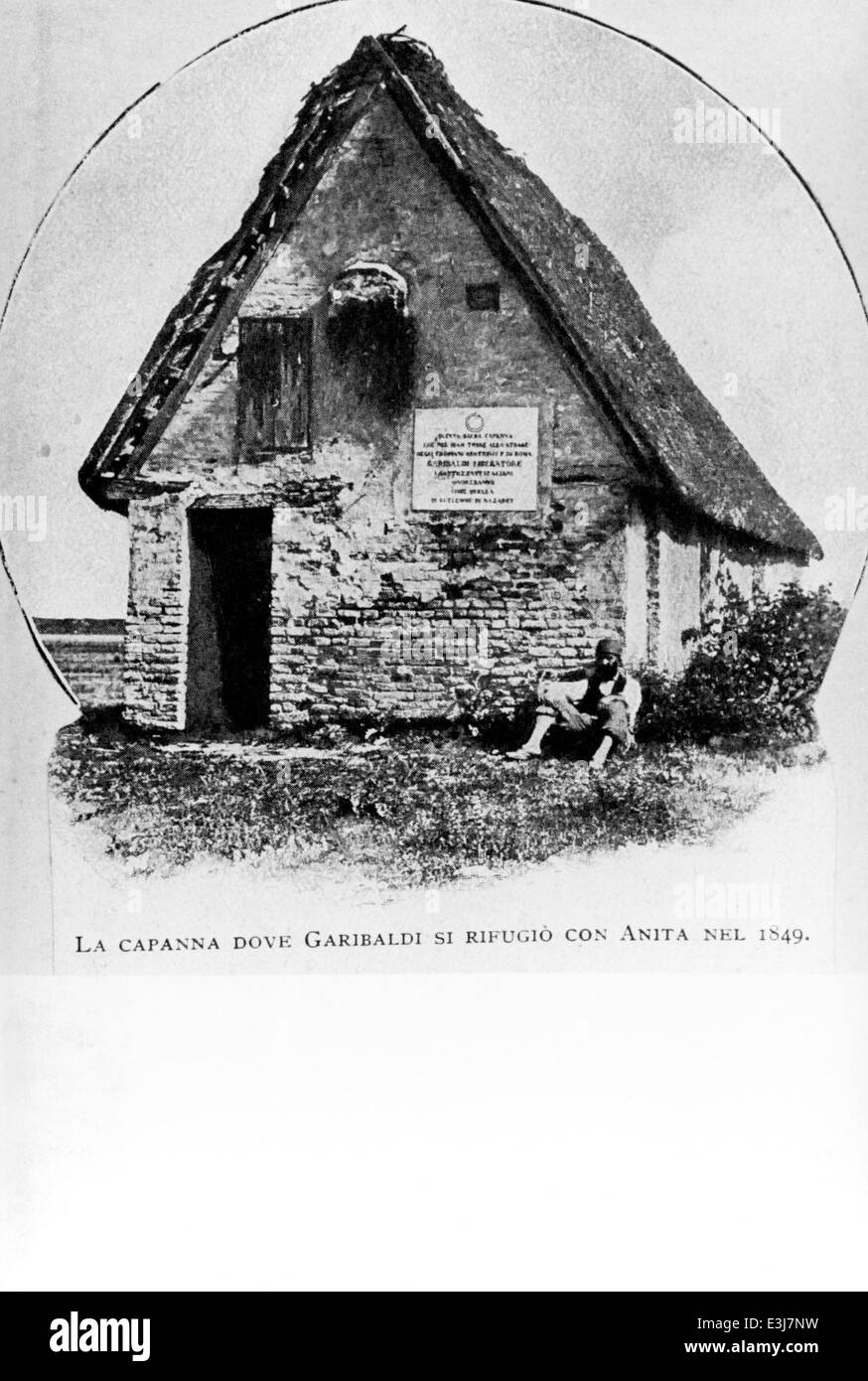 Giuseppe Garibaldi il capanno dove si rifugiò con Anita,1849 Foto Stock