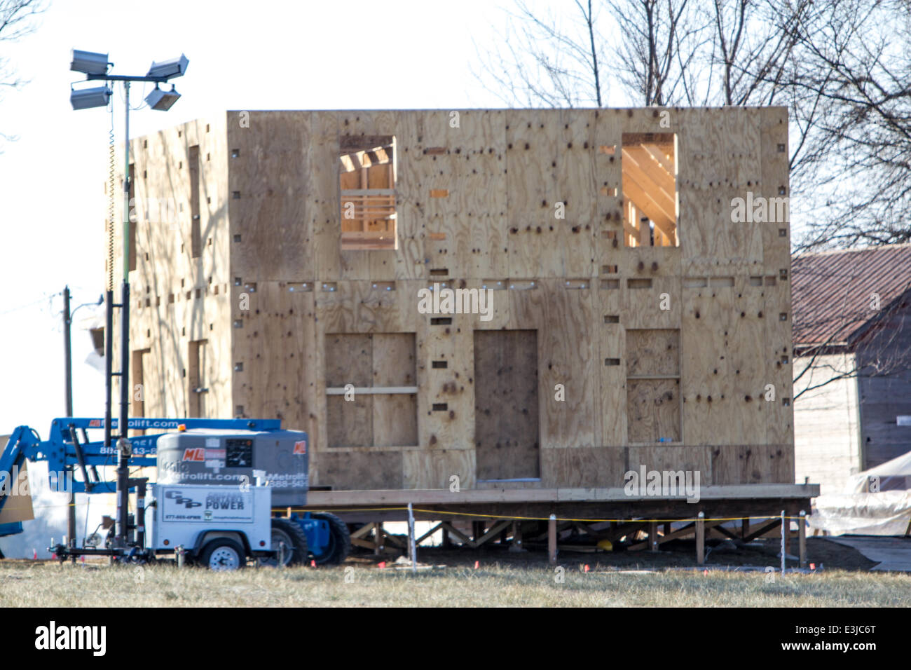 Batman vs Superman "Kent Farm" set cinematografico costruzione dove: Yorkville, Illinois, Stati Uniti quando: 29 Nov 2013 Foto Stock