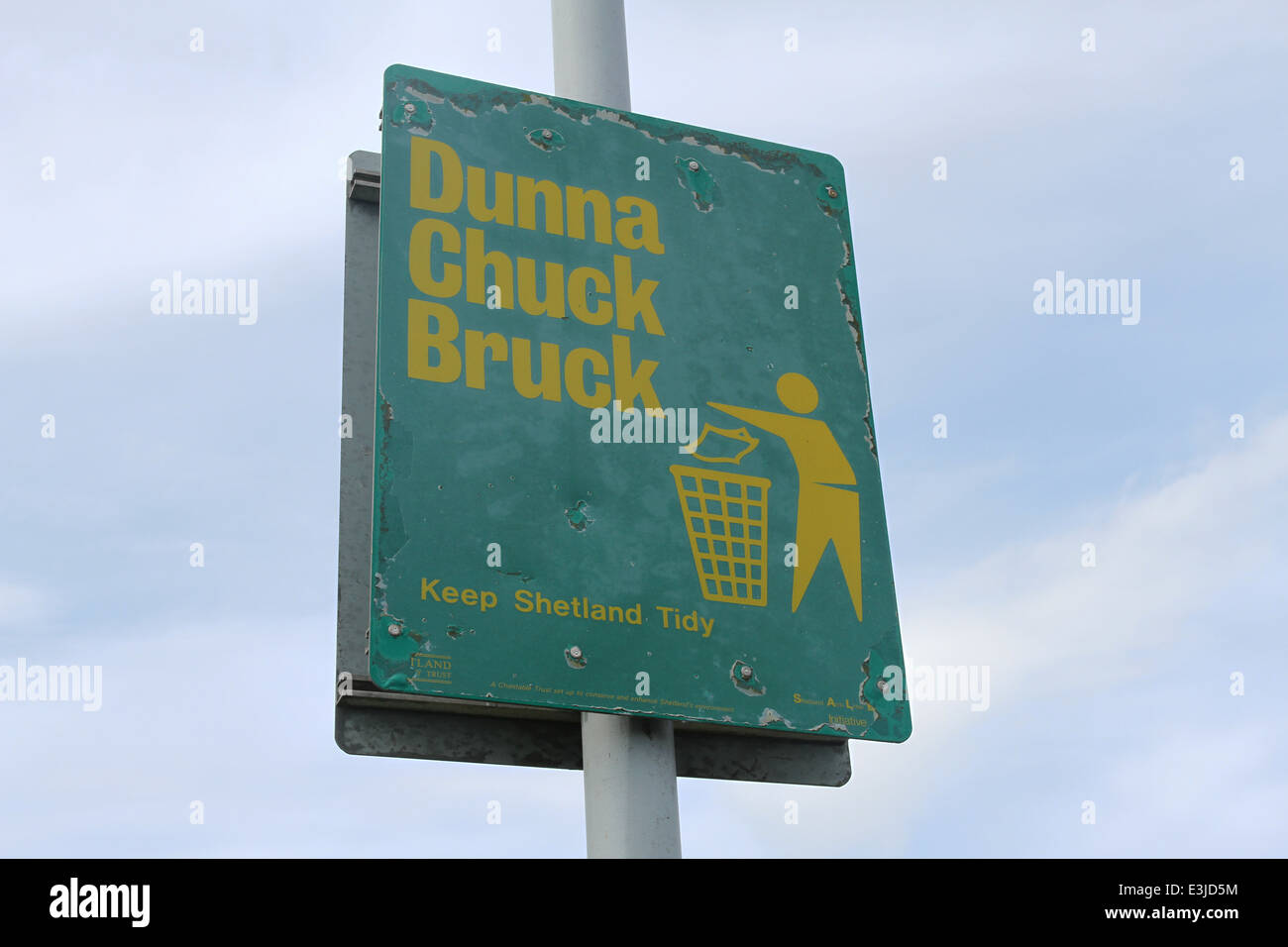 Mandrino di dunna bruck anti segno di lettiera yell Shetland Scozia giugno 2014 Foto Stock