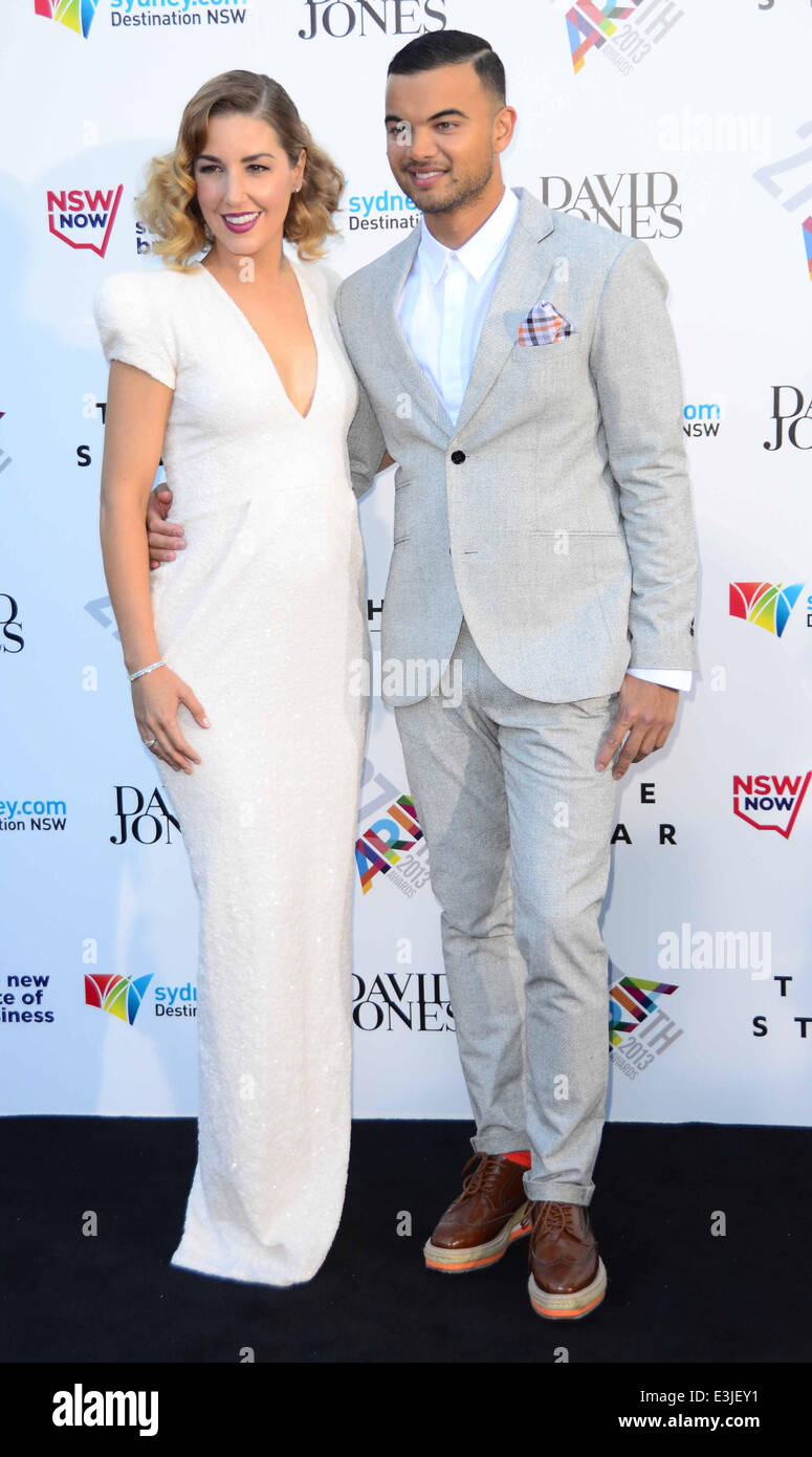 Ventisettesima ARIA Awards 2013 a Sydney Star Casino & Hotel - Arrivi con: Guy Sebastian,Jules Egan dove: Sydney, Australia quando: 01 Dic 2013 Foto Stock