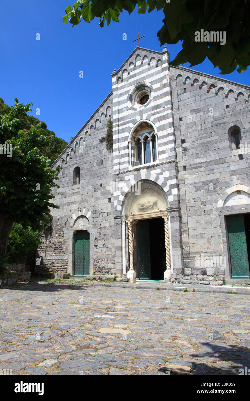 Chiesa di San Lorenzo, Portovenere, Golfo dei Poeti, le Cinque Terre, La Spezia, Liguria, Italia Foto Stock