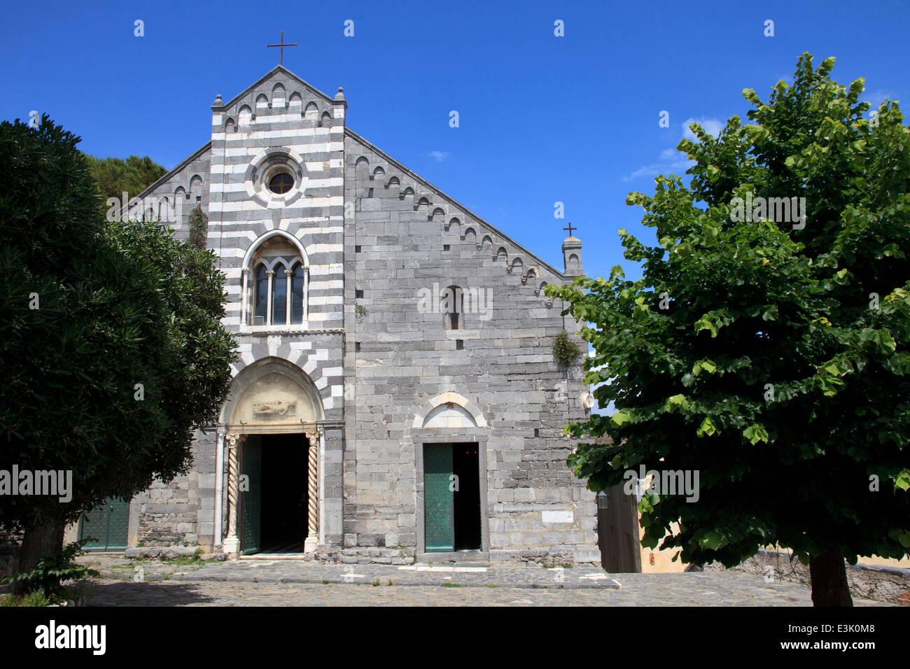 Chiesa di San Lorenzo, Portovenere, Golfo dei Poeti, le Cinque Terre, La Spezia, Liguria, Italia Foto Stock