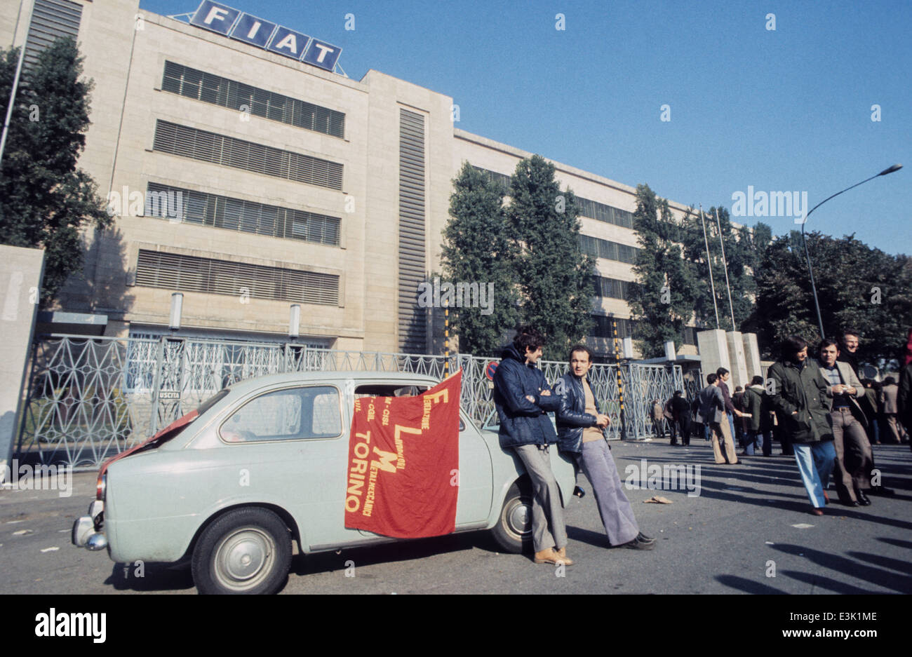 Torino fiat lavoratore,70's Foto Stock